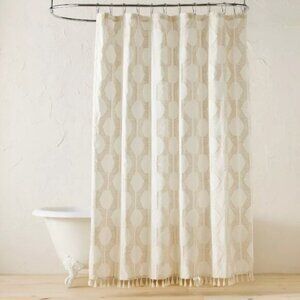 NEW In The Name of Love Clipped Shower Curtain White - Opalhouse™ by Jungalow